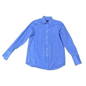 Vintage Christian Dior Dress Shirt Blue Shine Size 15.5 - 33